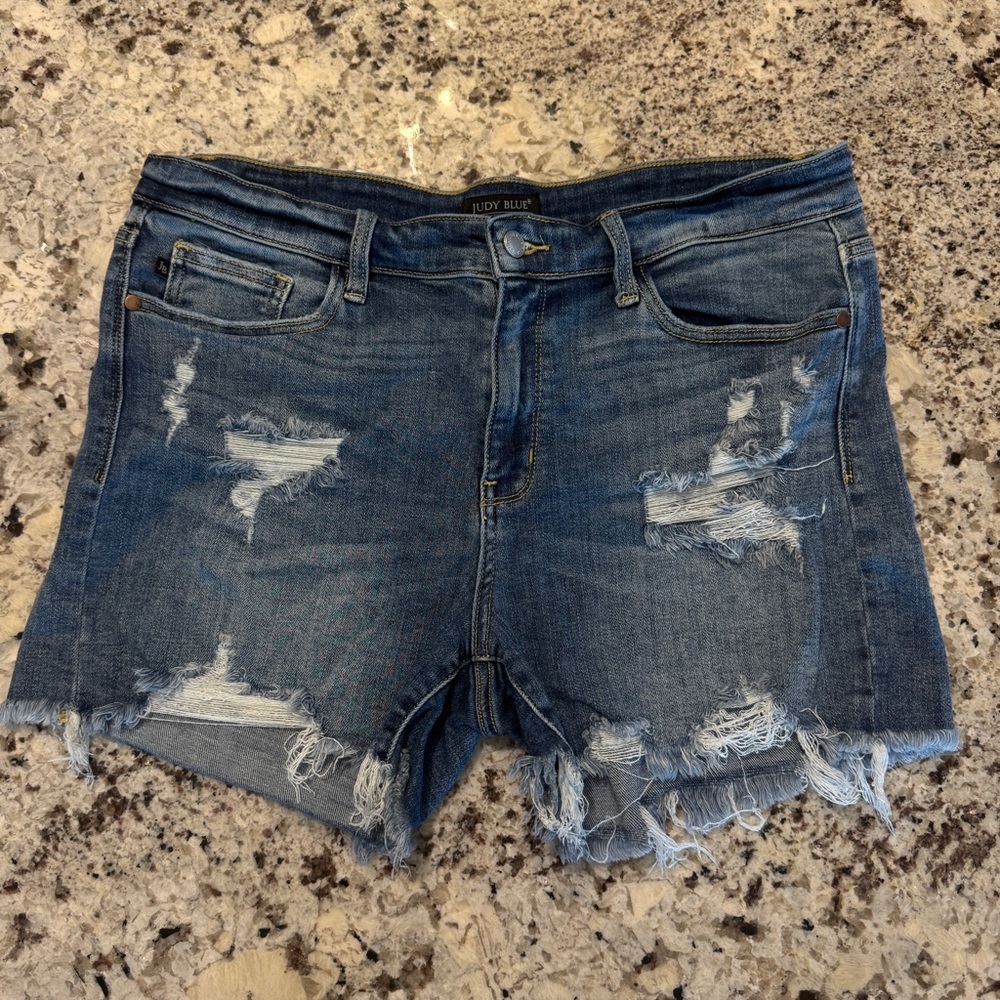 Judy Blue Distressed Denim Shorts -